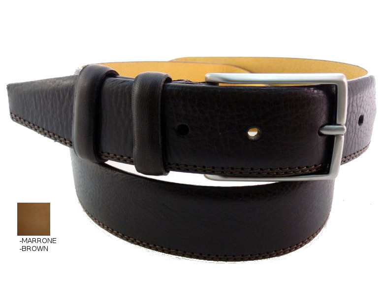Cintura in vitello volanato - marrone - 40mm